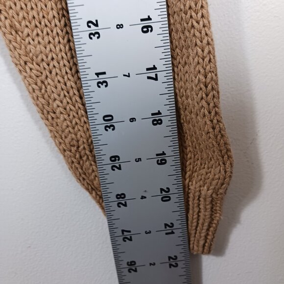 Cervelle Hand Knit Tan Sweater, Size Medium, Long Sleeve, Textured, Artisanal - Picture 14 of 16